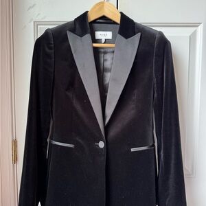 Reiss Black Velvet Blazer